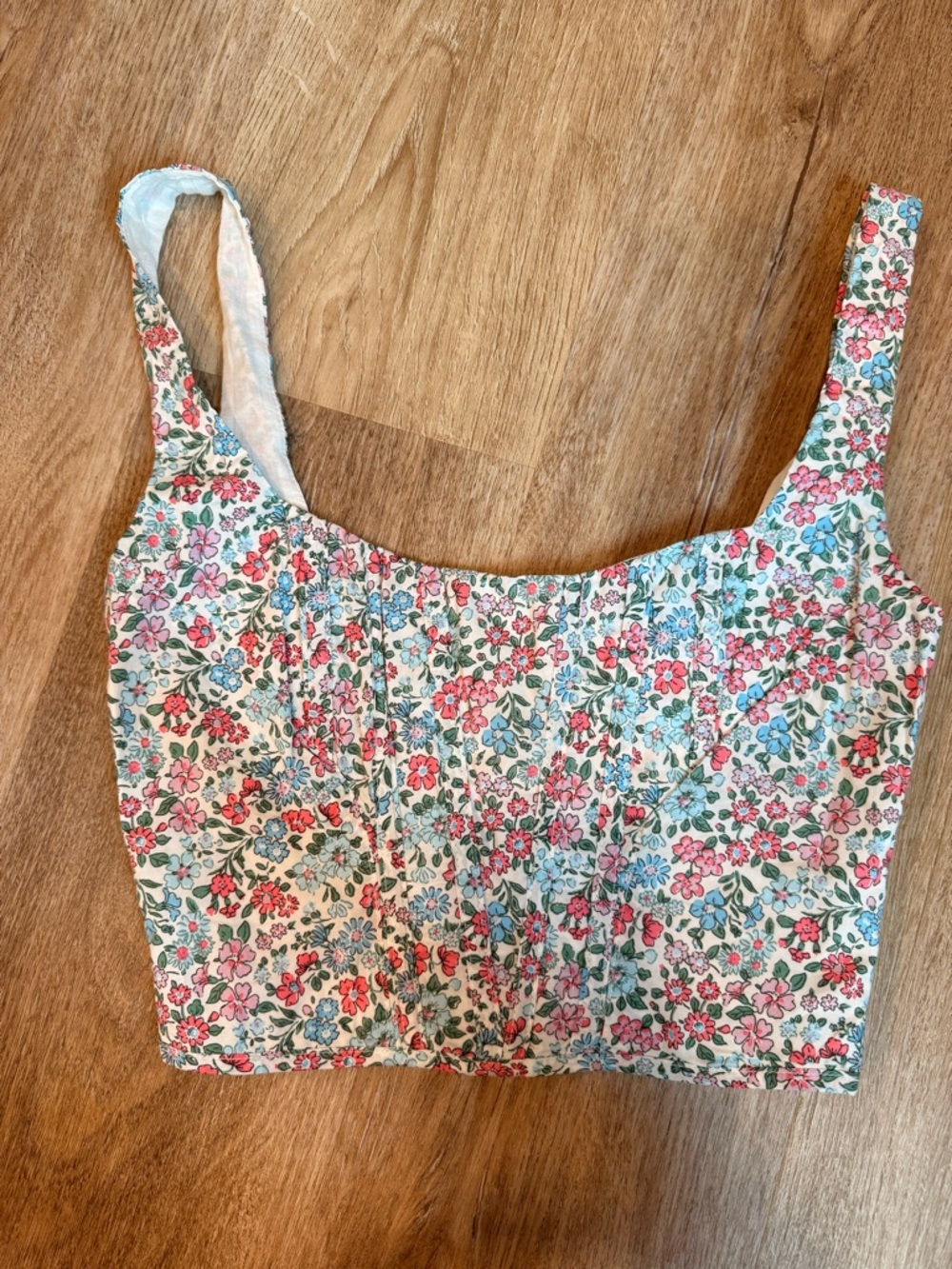 Showpo Floral Cropped Tank Top - Pink & Green